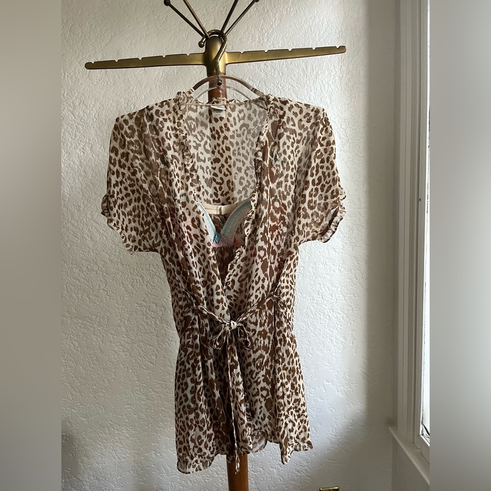 In Bloom Leopard Print Robe & Floral/Leopard Chemise - Picture 2 of 9
